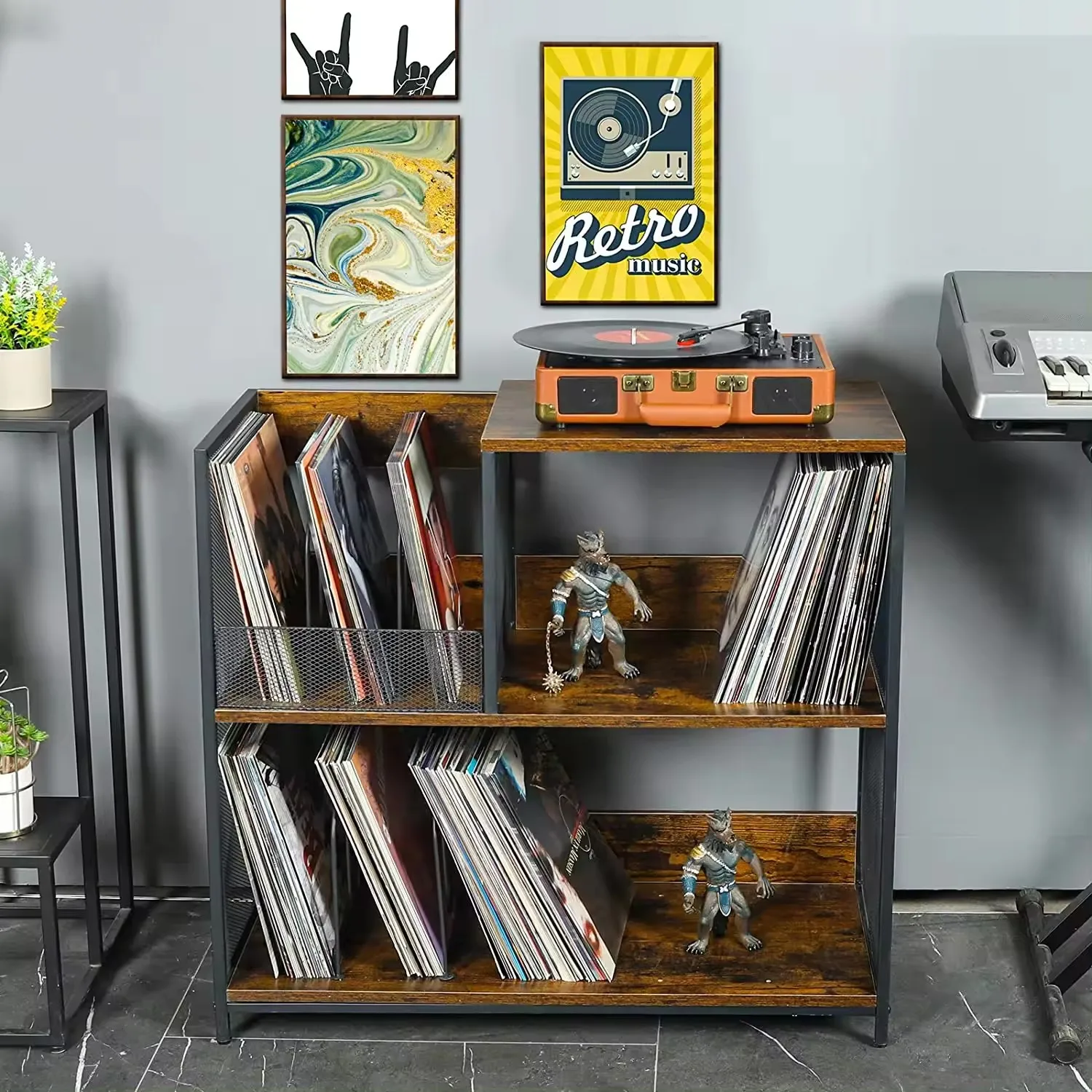 Wholesale Hot Sale Simple Designs CD Rack Bookcase Panel Wooden Style Shelf for Living Room Home Furniture