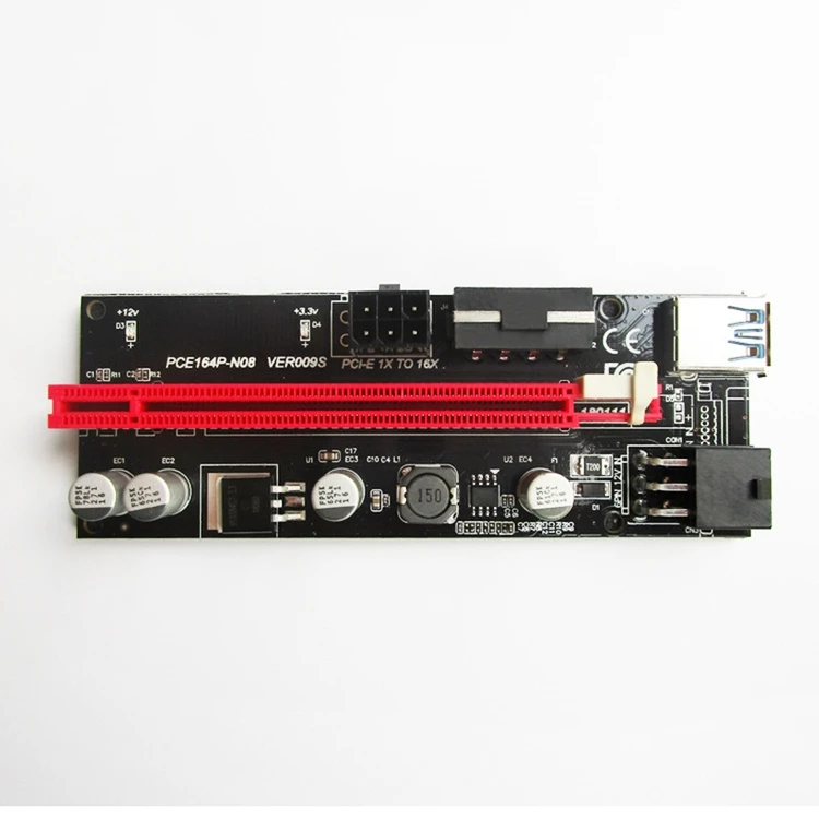 Горячая продажа PCI-E 1X до 16X светодио дный расширитель платы PCI Express адаптер USB 3 0 кабель питания GPU карта