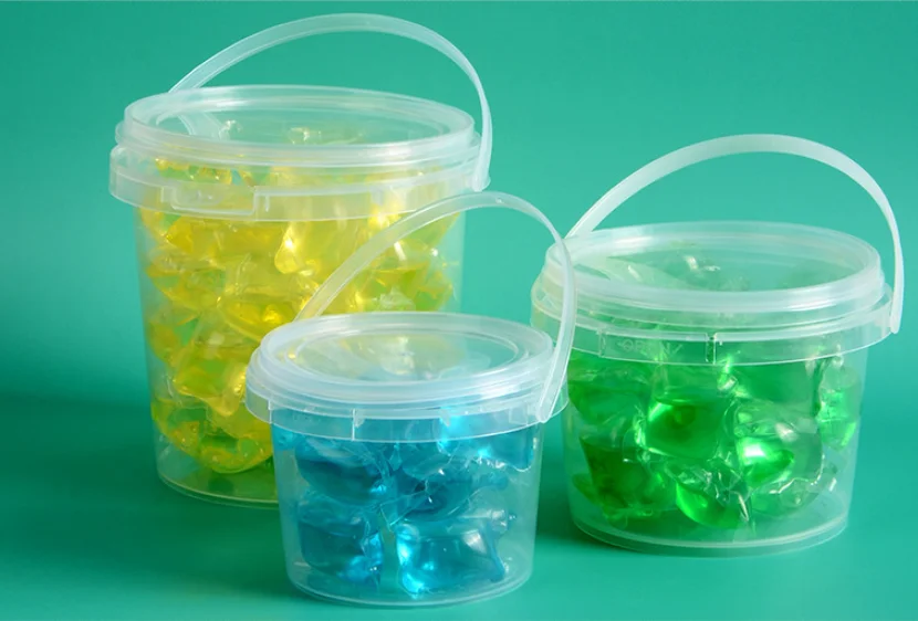 clear round shape PP food grade plastic barrel