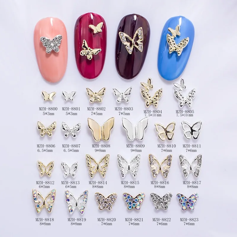 Metal MINI Butterfly 3D Wearing Armor Accessories Hollow Mini Butterfly Micro Diamond