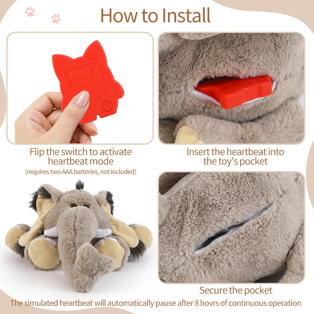 Cartoon Elephant Plush Squeaky Dog Toy Interactive Puppy Toy for  Pet Heartbeat Toys Perfect for Holiday Gifts