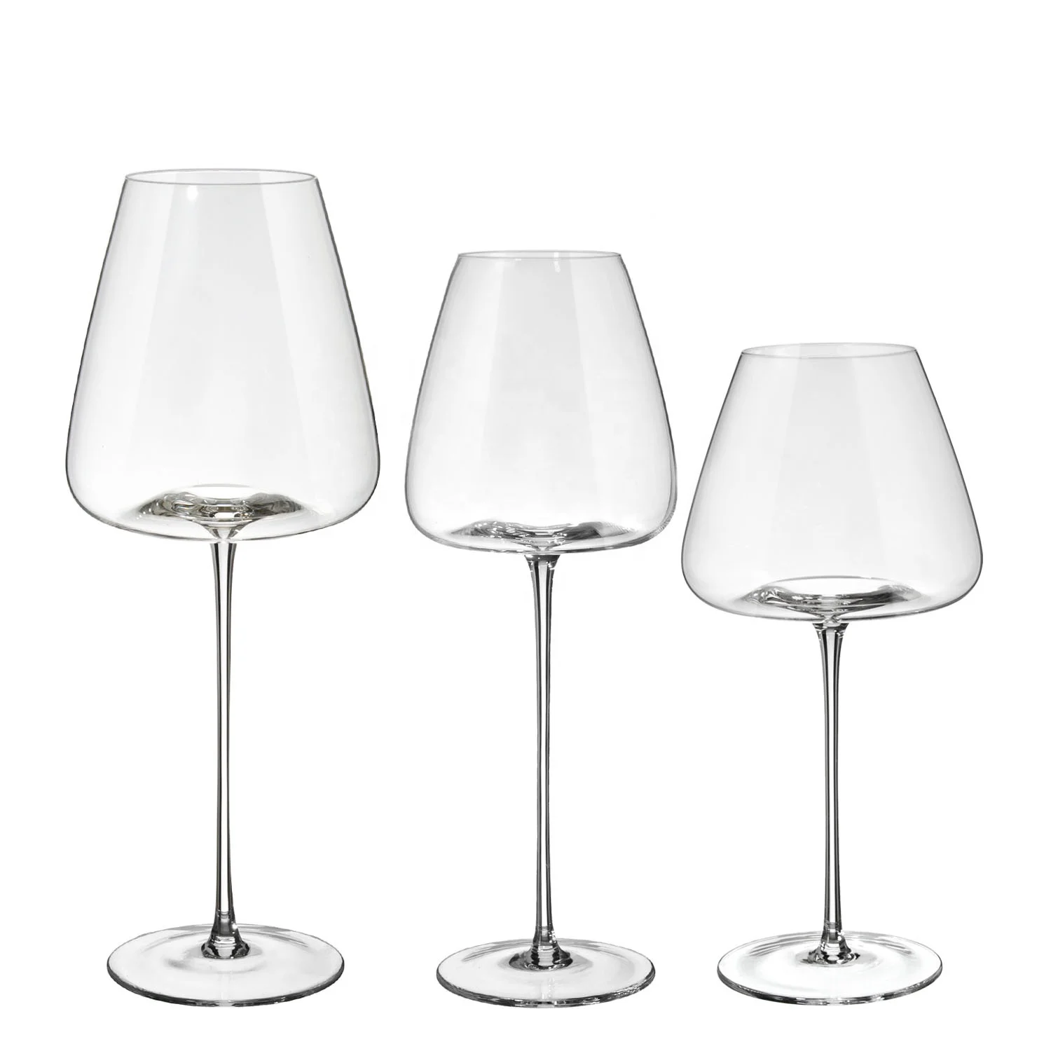 Custom luxury hand blown Lead Free Crystal long stem Goblet white red Wine Glasses set for wedding