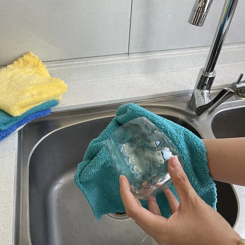 Dishcloth Thickened Non-stick Oil microfiber cleaning towel paper towel cleaning super absorbent microfiber towel