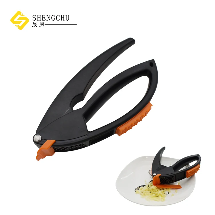 kitchen gadgets fruit vegetable garlic peeler 3 In 1 Multi-functional Plastic Garlic Press