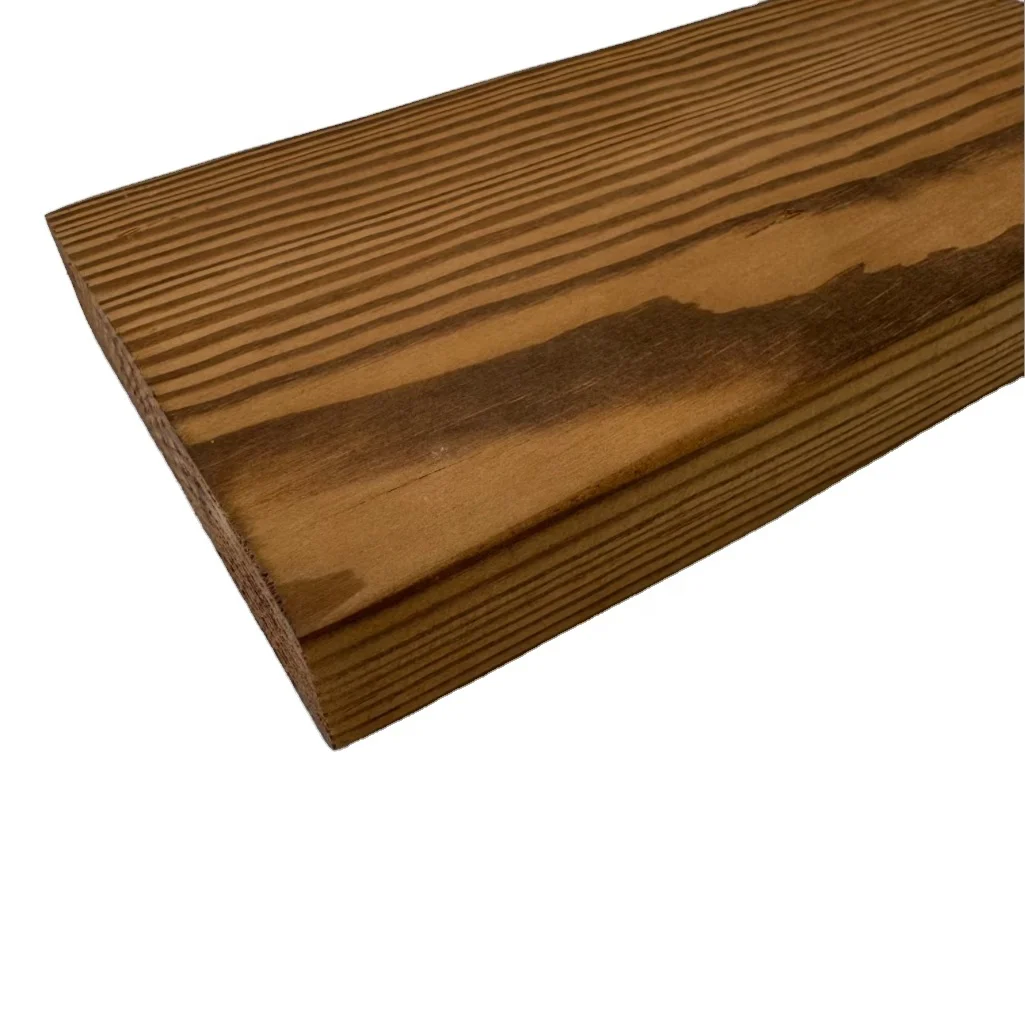 Outdoor Decking Environmentally Friendly Pure Solid Wood Pine Thermowood Thermally Modified