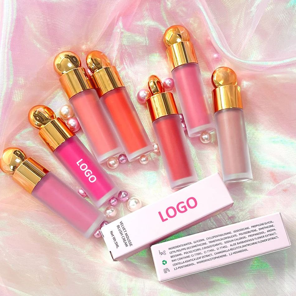 Hot Selling Private Label Blusher Cream Velvet Vegan Blush Liquid