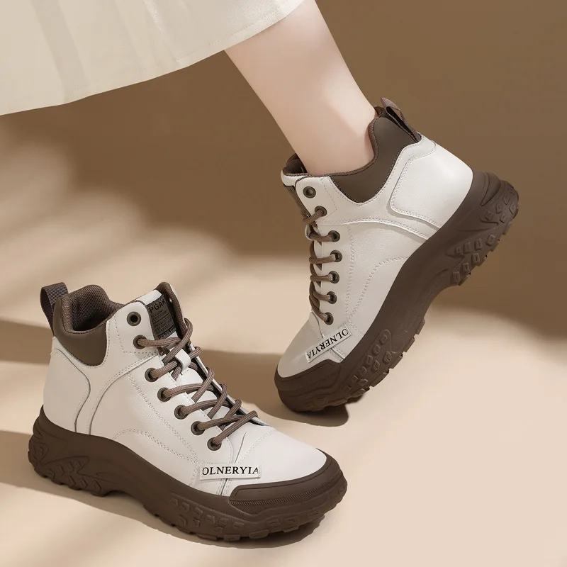 Wholesale High Quality Fashion Women Martin Boots Double Cowhide Warm Outdoor Boots High Top Casual Martin Boots