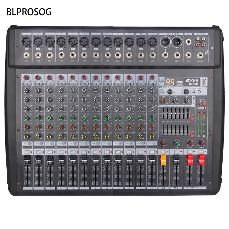 12-канальный каждый канал 350 Вт 99 DSP ПК запись двухдиапазонный-7 экв.