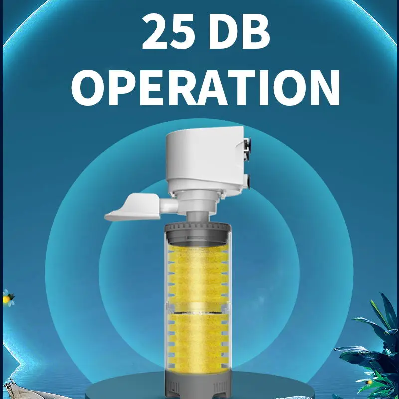 Yee fish tank 6 in 1 silent internal aquarium accessories submersible water pump multi-functional filter