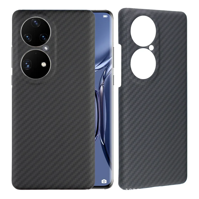 Minimalism Carbon Fiber Texture Exotic Aramid Fiber Mobile Phone Case For Huawei P50 / P50 ProMinimalism Carbon Fiber Texture Ex