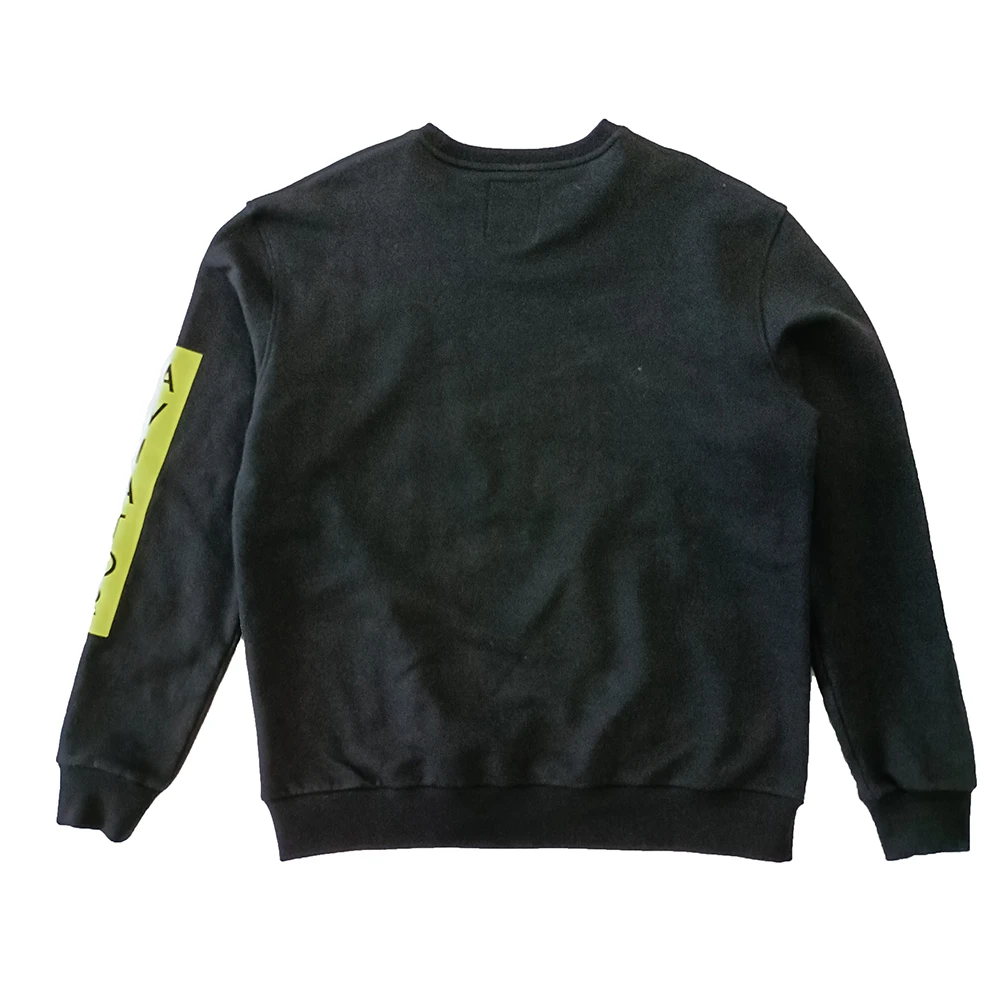 Rubber fluorescence patchwork custom logo cool sleeves design cotton fleece mens streetwear sweatshirts