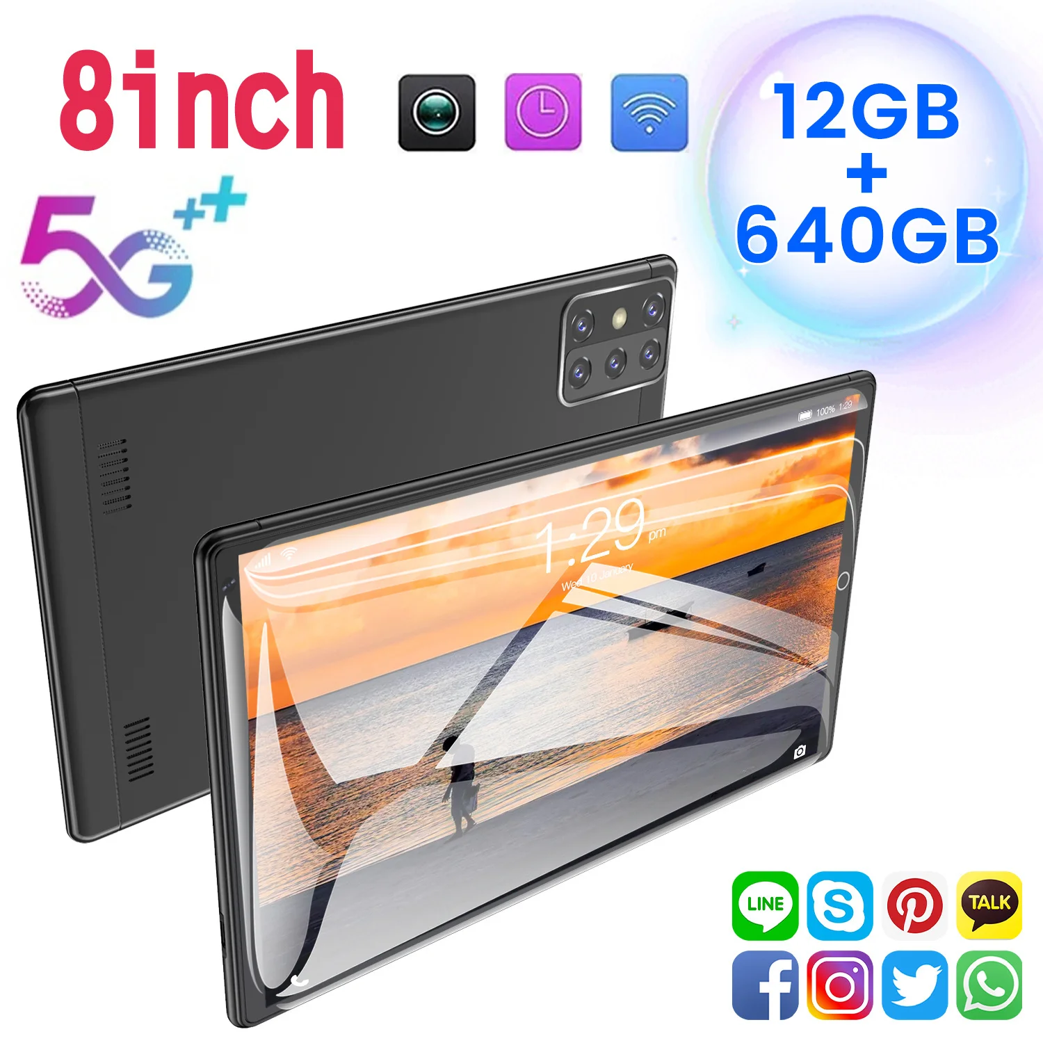  M Amazon Android Tablet PC Oem Smart Home 8 Inch Earphone Camera USB WIFI Status Wall Jack Power fingerprint Mini