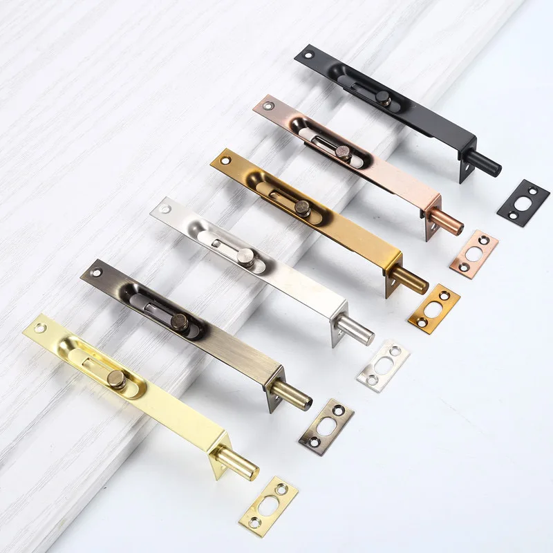 Stainless steel dark latch double door security fire door project up and down lock bolt heaven and earth dust cylinder