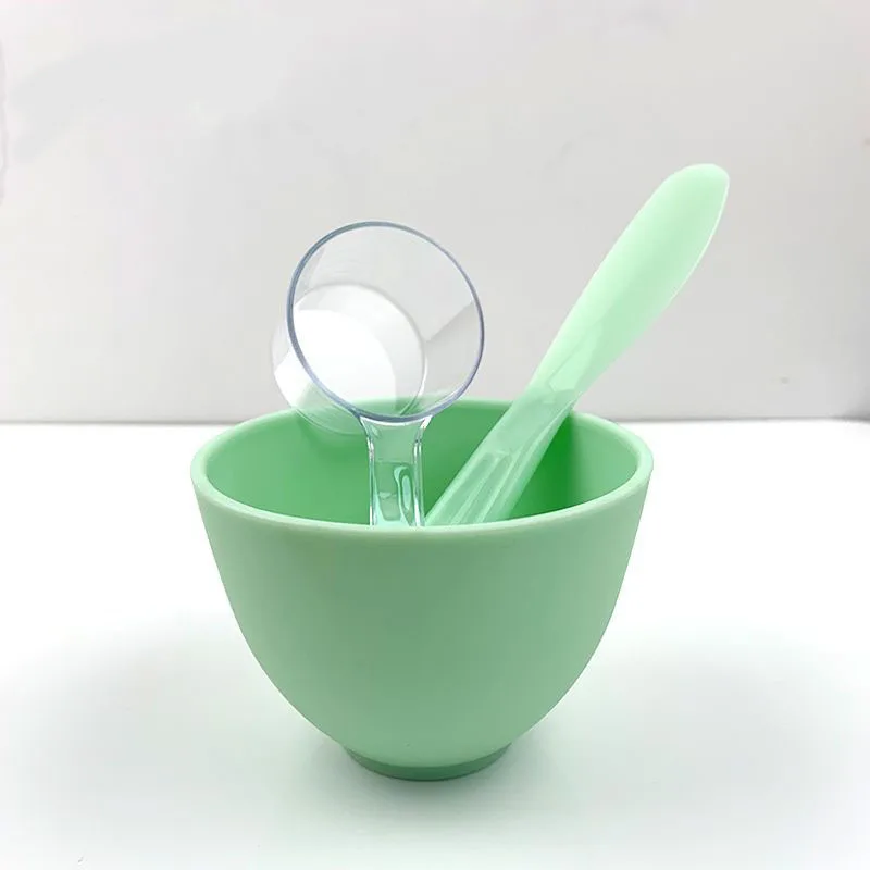 3pcs Mask Bowl Kit Makeup Silicone Facial  Stick Brush Spoon Applicator Pink  Diy Face Mask Mixing Bowl Set OEM