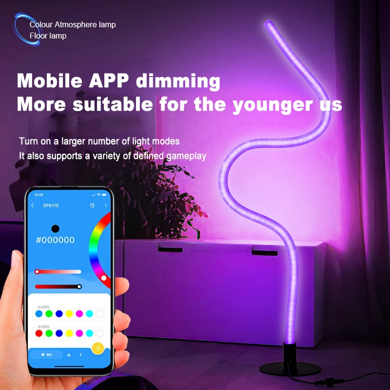 2024 New DIY WiFi-Enabled DIY RGBW Graffiti Corner Lamp Customizable Wall Light Gaming Floor Lamp