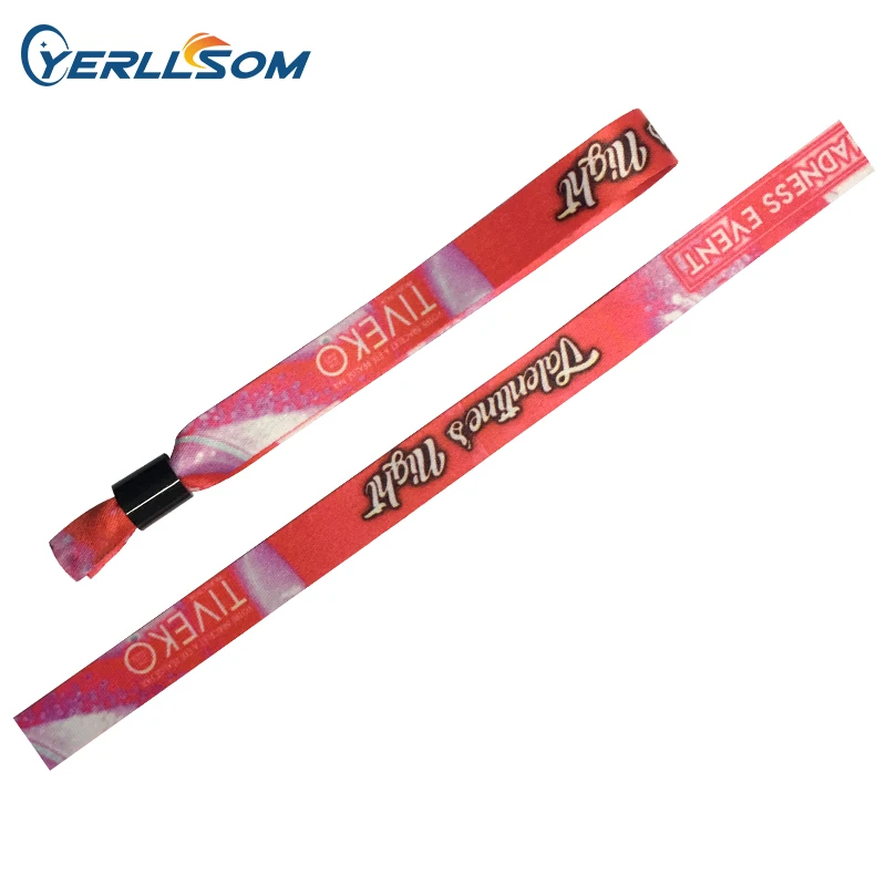 Hot Sell High Quality Event Party Custom Hand Band Colorful Print With Fabric Wristband