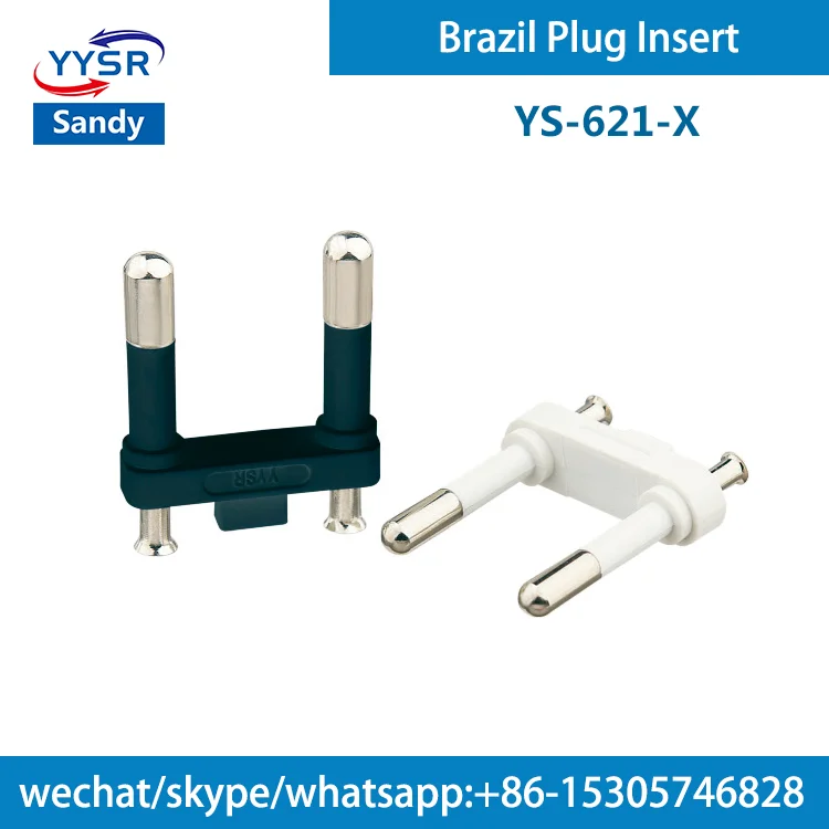 brazil plug insert(YS-623-X NBR 4.8MM 10A/20A 2-pin,2-pole,2-prong) for adapters