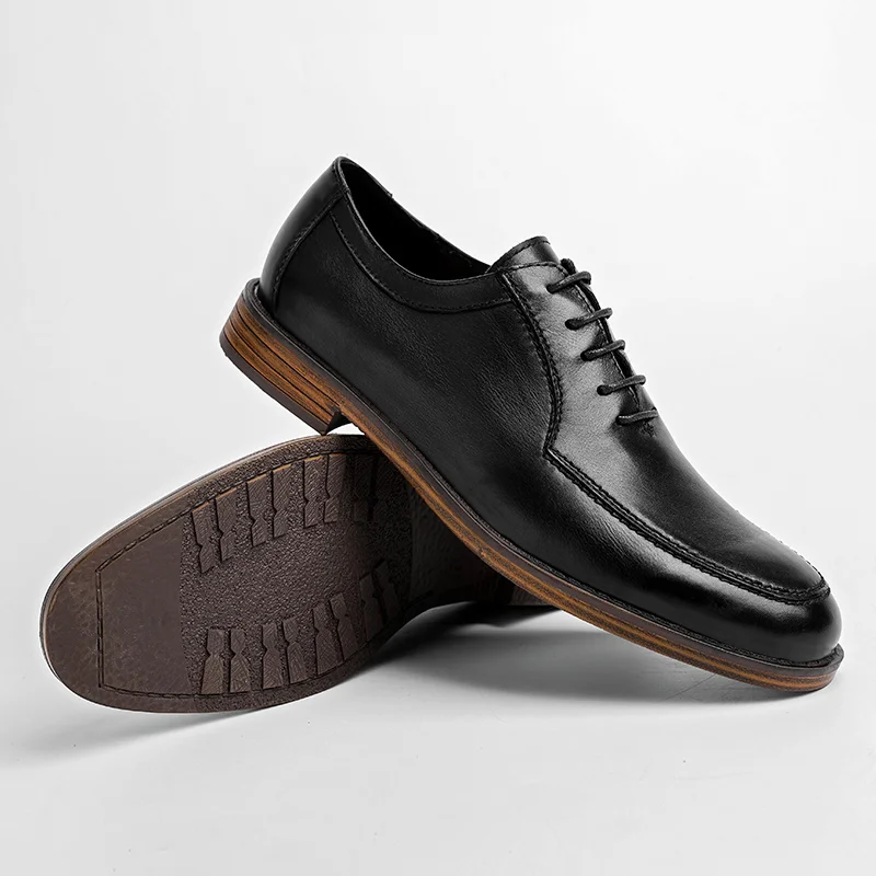Fashion Men Office Shoes Genuine Leather Shoes Walking Style Short Boots New Modal Shoes