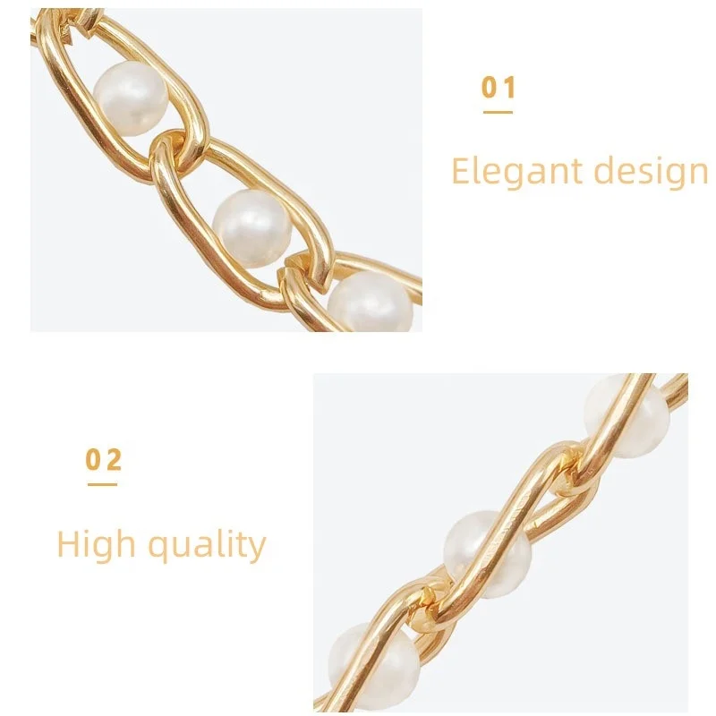 Low Price Imitation Pearl Bead Handle Chain Short Handbag Purse Chain Replacement handbag Bag pearl Chain