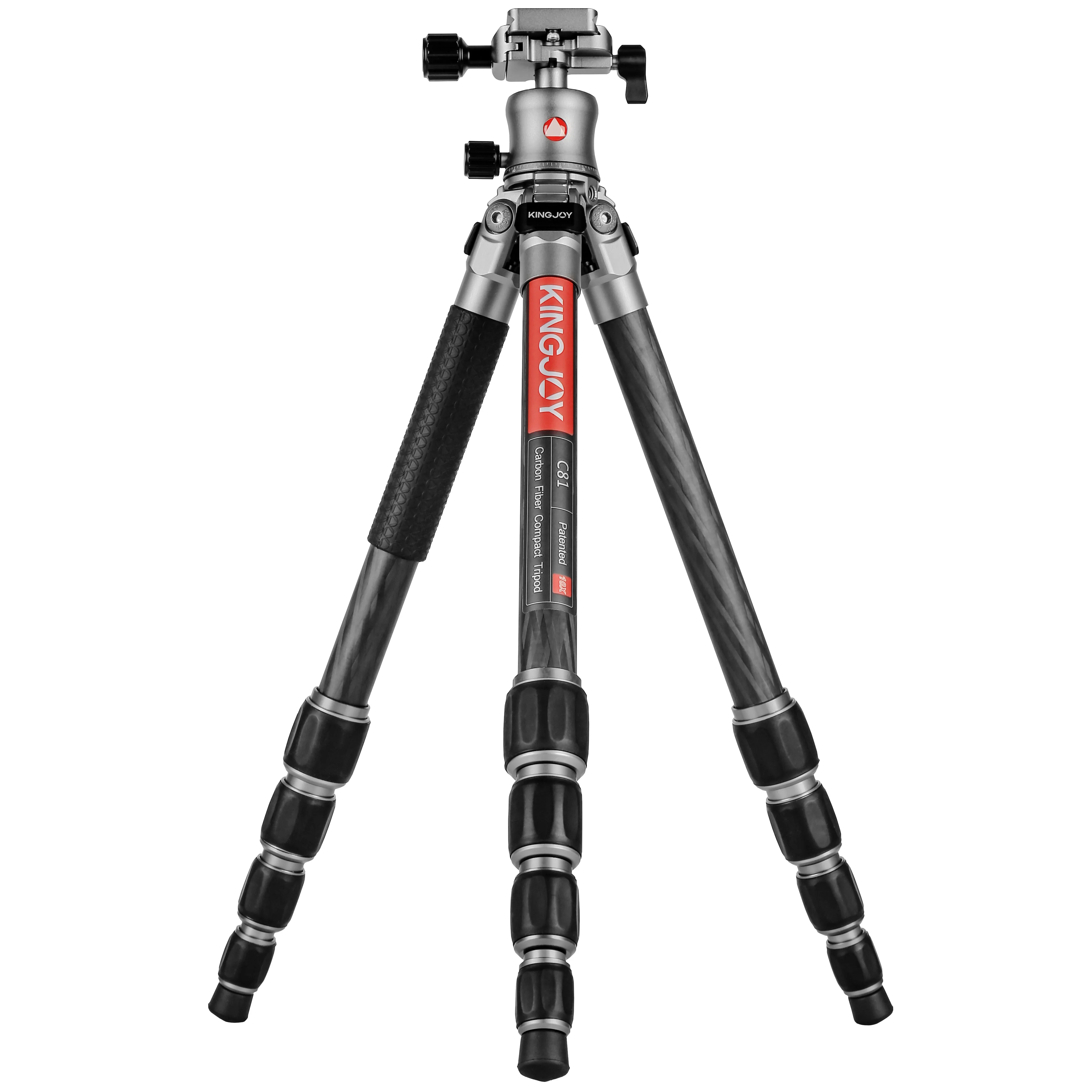 KINGJOY Carbon Fiber Tripod Travel Tripod for Camera with Ultra-Stable Tripod Head for Canon Nikon  DSLR SLR Digital Camcorder