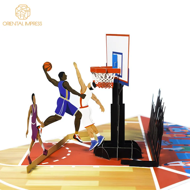 3D Pop Up Basketball Court Sports Greeting Card Birthday Card for Boyfriend