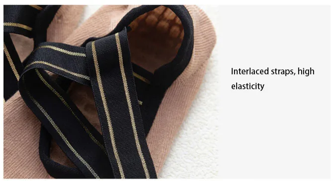 Five finger cross strap combed cotton split toe dance sports half toe women floor yoga socks