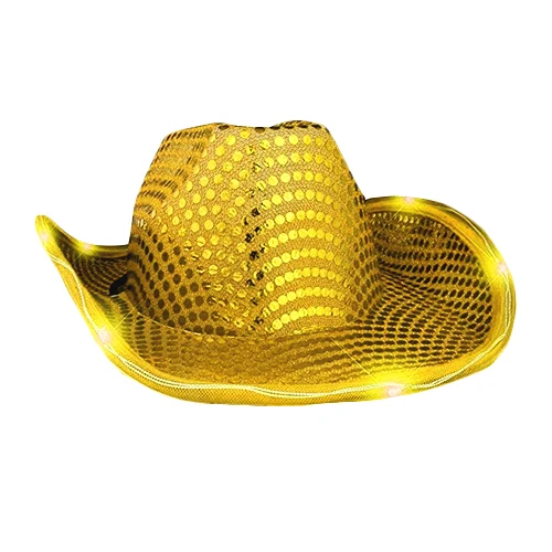 Super Bright LED Light Up Flash Happy New Year Cowboy Hat
