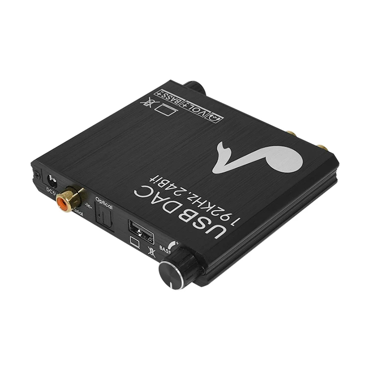 Digital Audio To Analog Audio Converter  with USB Optical Toslink Coaxial in to 3.5mm Jack Headphone, RCA R/L