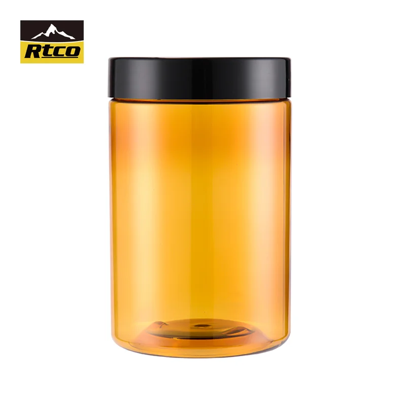 Environmental Friendly Capsule Amber Pharmaceutical Packaging Canister For Protein Milk Bean Powder Pill Plastic Jar