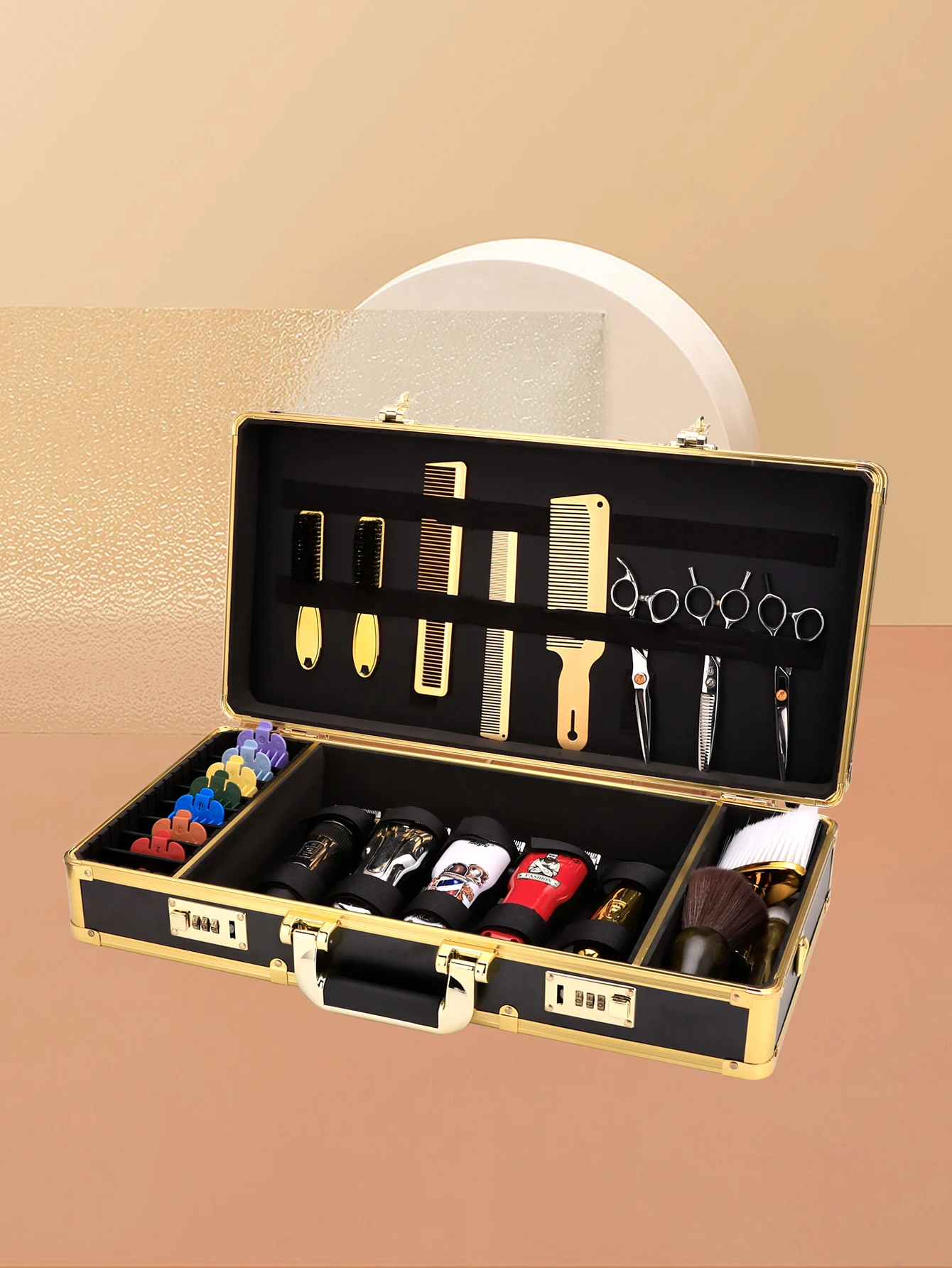 Large Tool Box Customization Barber Beauty and Hair Tools Box Scissors Comb Razor