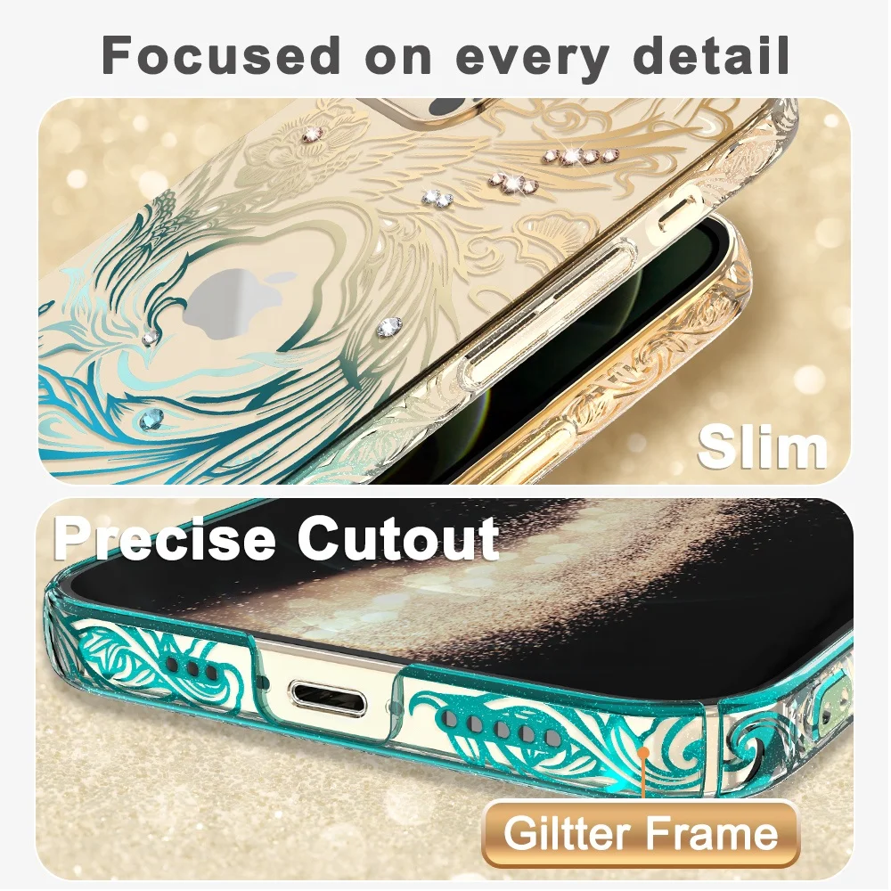 Chinese Culture Feature Design Phoenix Luxury Full Cover Pc Shockproof Mobile Phone Protective Case For IPhone 13 Pro Max