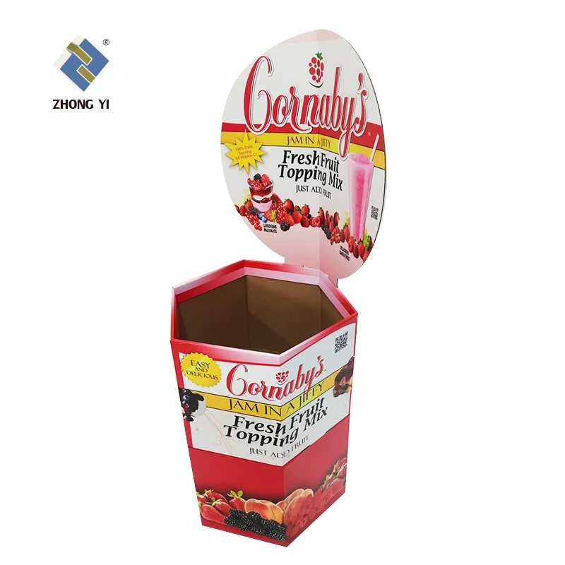 Customized Logo Supermarket Promotional Square Corrugated Cardboard Dump Bins Display Stand for Toys Dolls