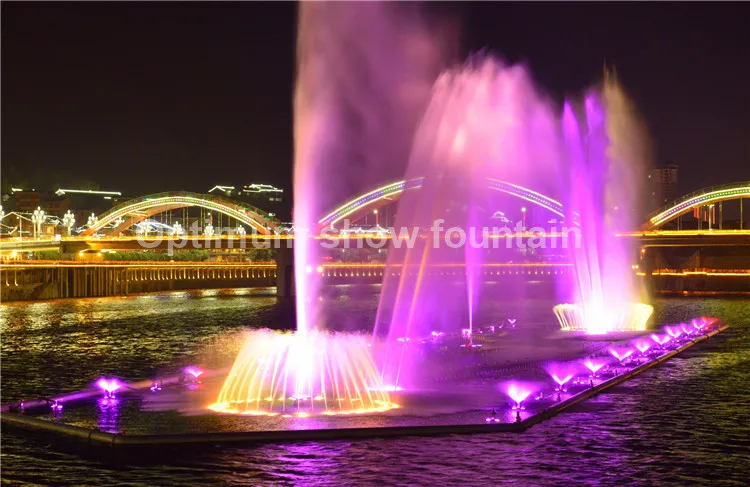 
Free Design Outdoor Modern Style Led Lighted Floating Dancing Music Water Fountain Show 