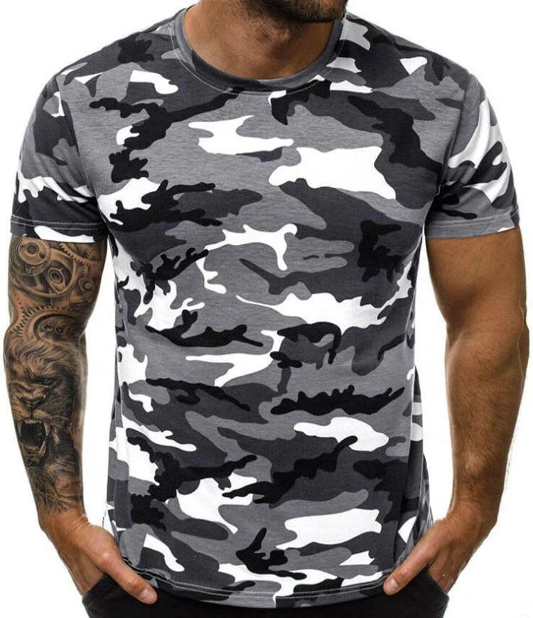 Custom T Shirt Running Fur Manner Round Neck 100 Cotton Sticker Erkek The New Korean Xxx Tri Blend Camouflage T Shirt