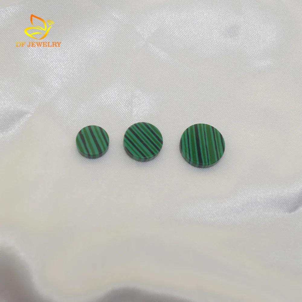 Cheap Round Slice Synthetic Malachite Stone For Earring