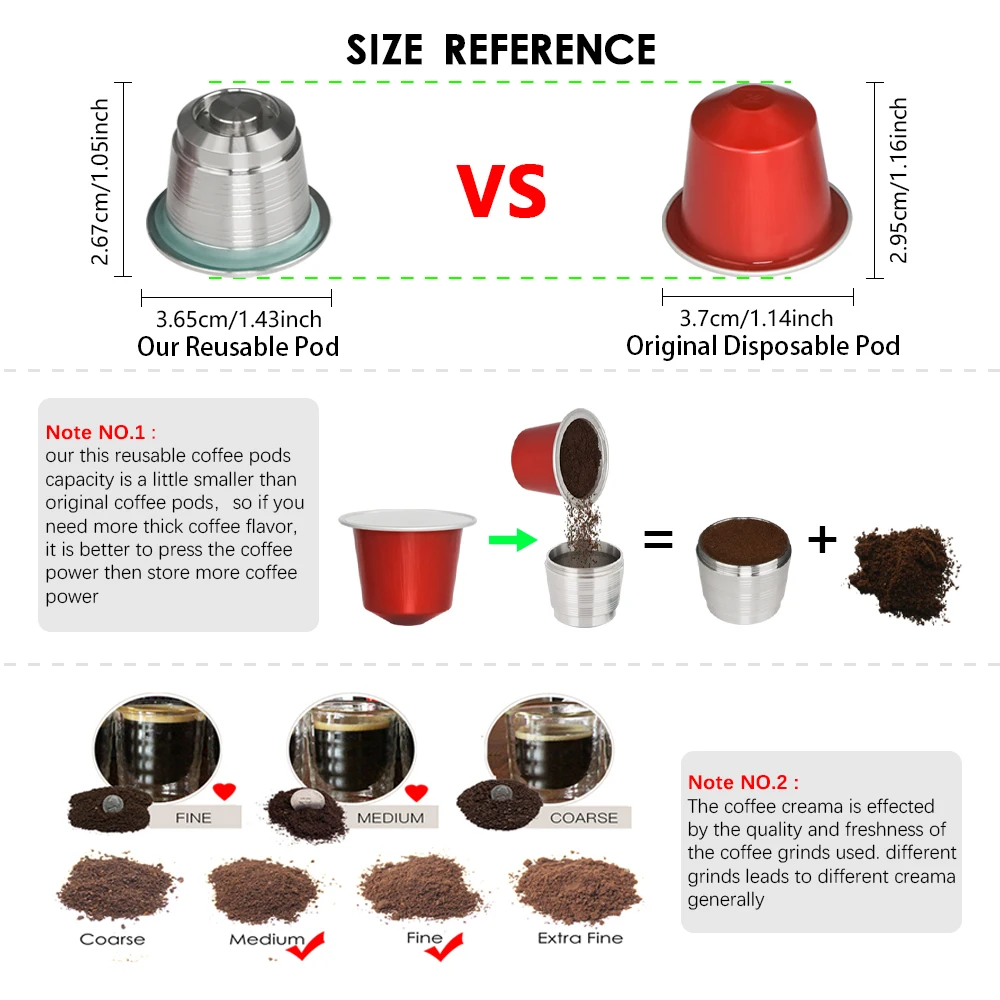 Factory Hot Selling 1Pod Set Mini Coffee Maker FOR NESPRESSO Spare Parts Vuse Refill Pod Coffee Tool Accessories For Barista