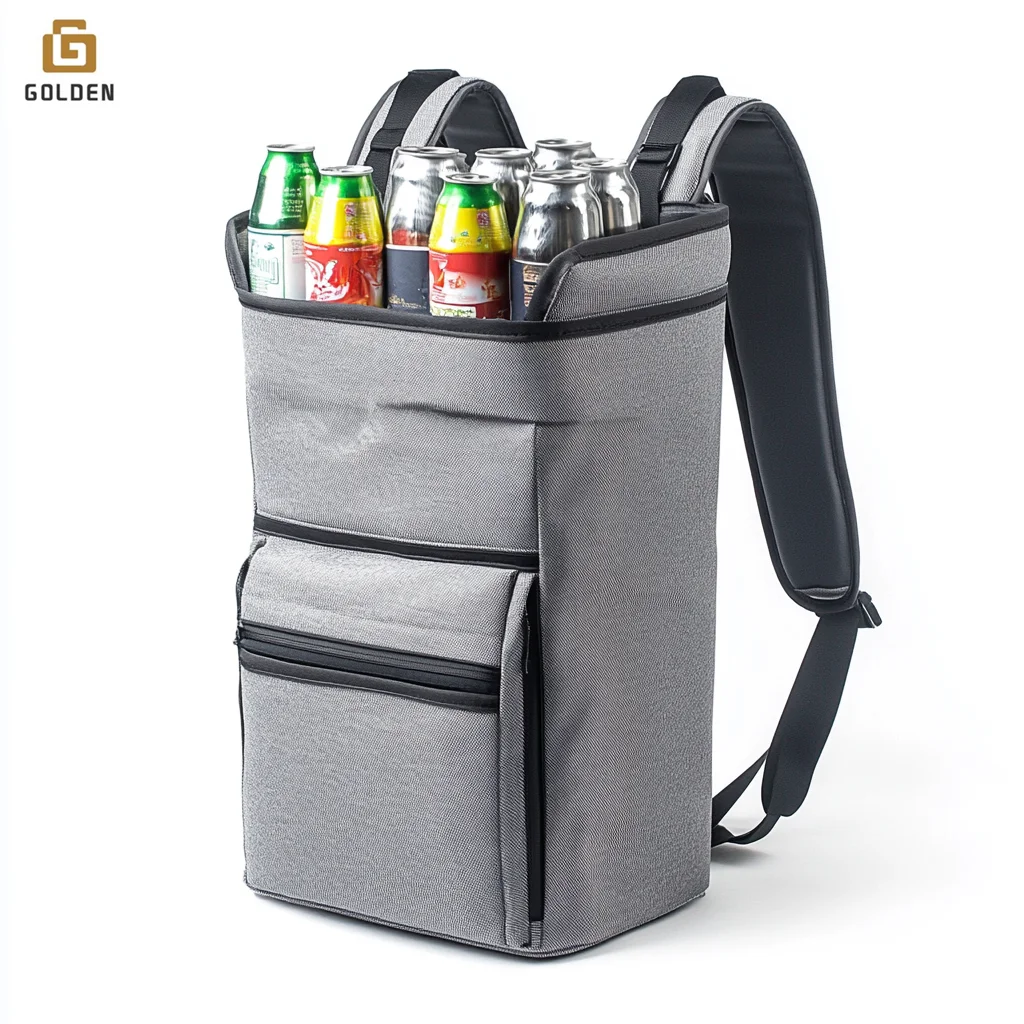 Golden 2024 Camping Isolat Cooler Backpack Bag Travel Heavy Duty Bike Food Delivery Bag Backpack For Bicycle Cycling Picnic