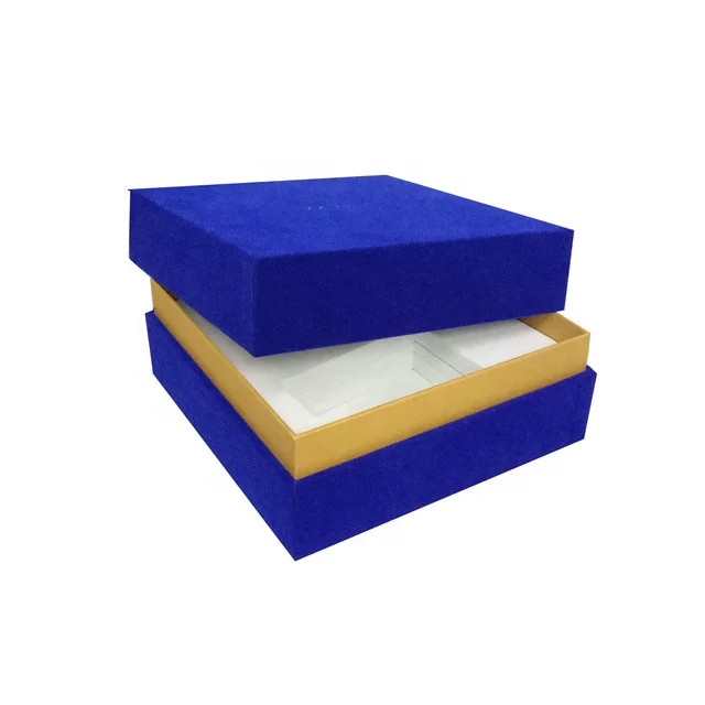 Wholesale Royal Blue Candle Or Oil Lamp Packaging Box Custom Logo Diwali Gift Box With Sponge Insert