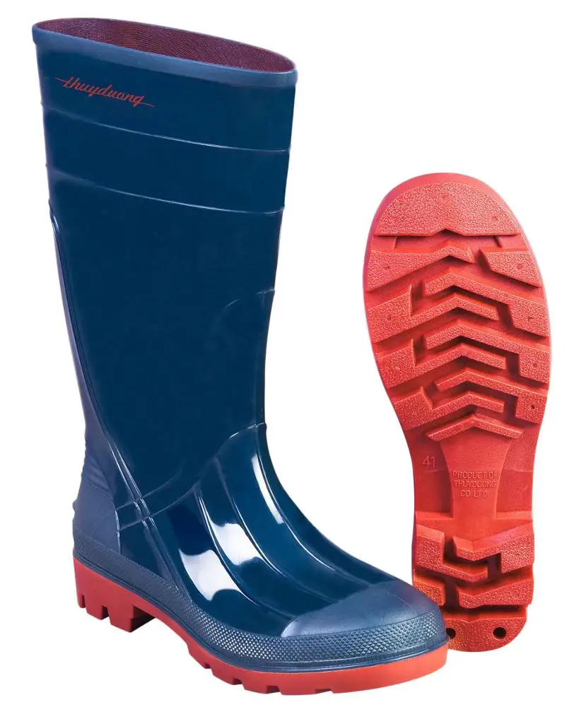
High Quality PVC Safety Work Boots - Steel Cap and Steel Sole Gumboots for Construction, Mining, Engineering, etc 