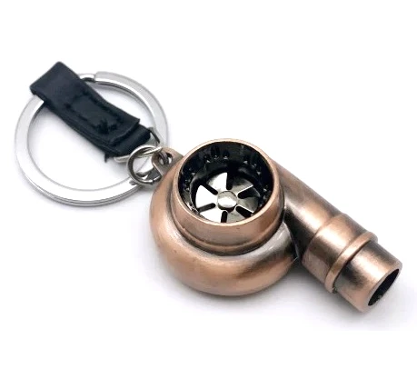 3D Car whistle Turbo Keychain Spinning sound Auto Part Model Turbocharger Promotion Gifts