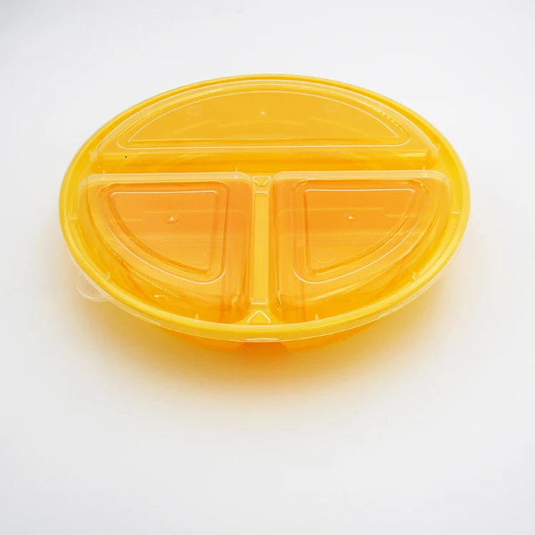 Eco Friendly Plastic Recycle 3 Compartment Food Pack Biodegradable Lunch Meal Prep Containers With Lids