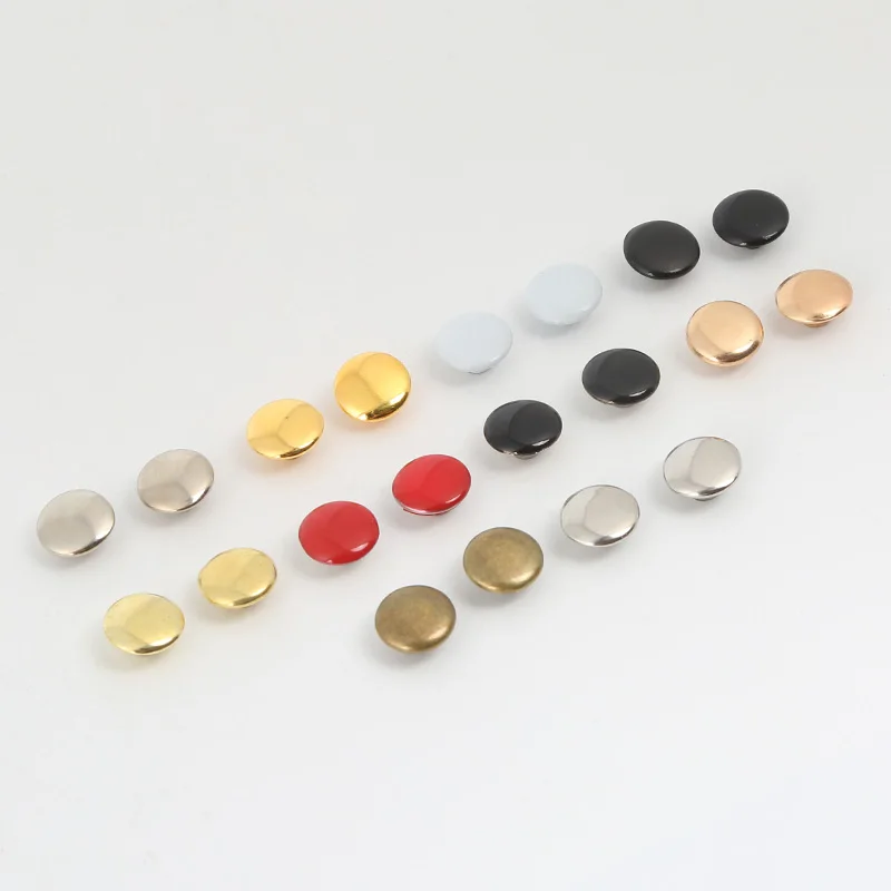 Solid Brass Double Cap Metal Rivet Studs 8mm Mushroom Dome Head Factory Wholesale for Leather Belt Jeans Craft Clothing
