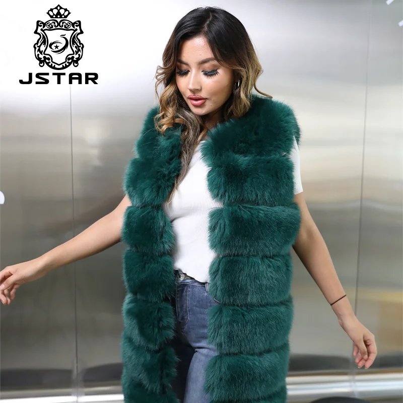 Plus size fluffy luxury faux fur vest for ladies winter women long faux fur vest 2022