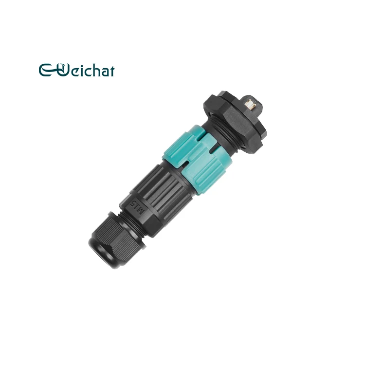 Weichat Manufacturer Hot Sale M15 Panel Mount 2 Pin Male Female Electrical Wire Connecting IP68 Waterproof Connector
