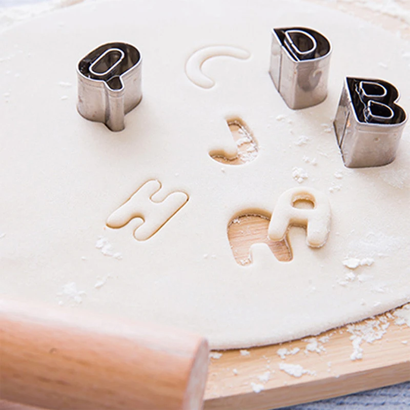 DIY Fondant Baking Tools Biscuits Mold 26 Pcs/Set Stainless Steel Alphabet Cookie Cutter