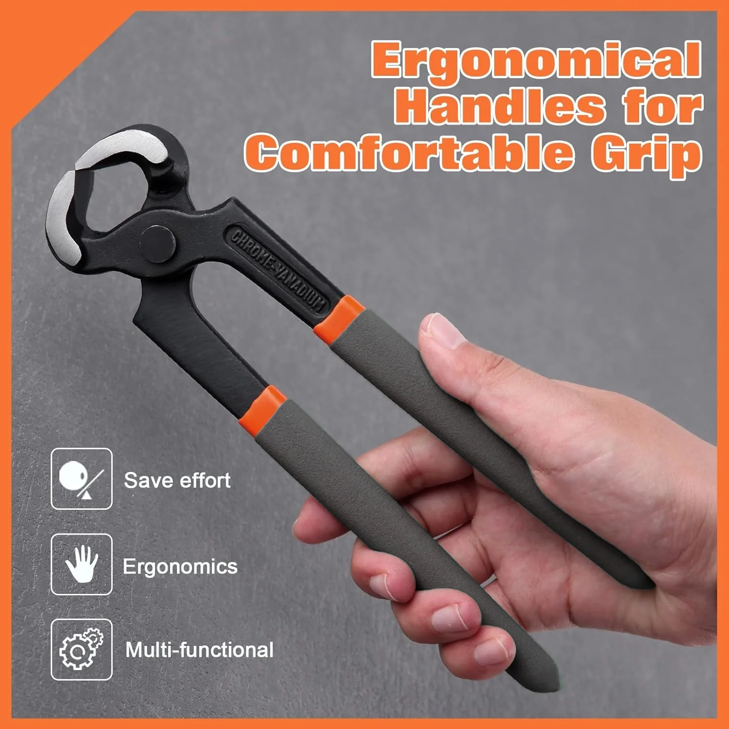 Peaktop  End Cutting Pliers 8 Inch Nail Puller Pliers Carpenter Pliers