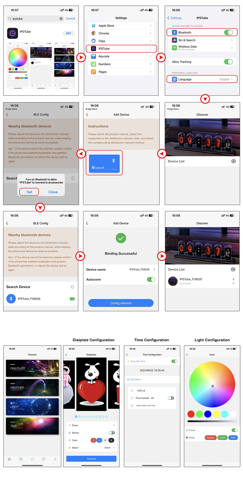 APP Control Mini DIY Custom Digital Photo Frame Clock Creative Gift Computer Desktop Decoration Night Light IPS Nixie Tube
