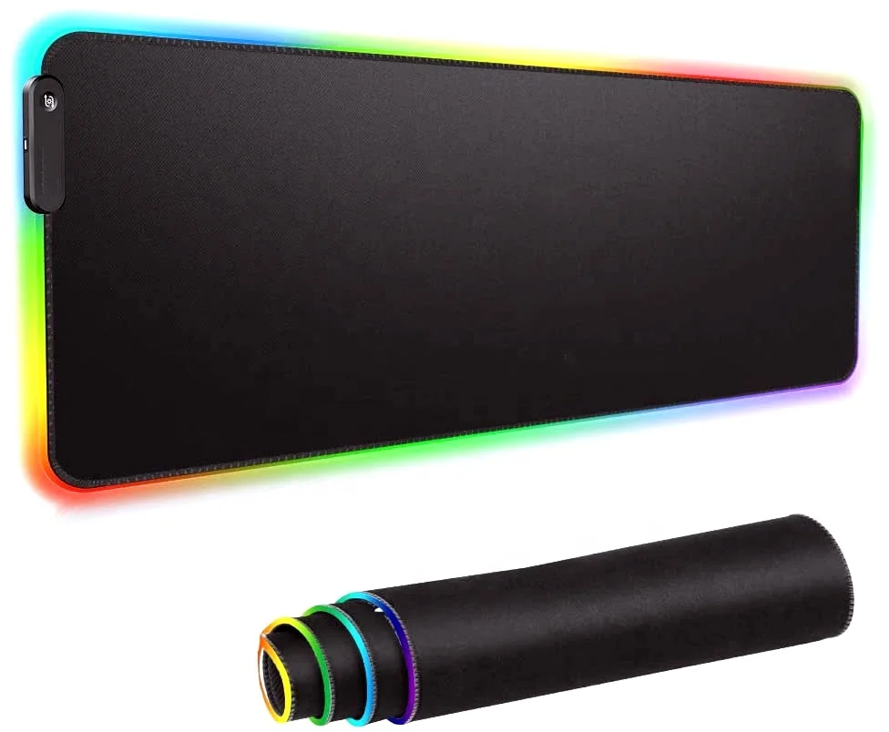 Игровой коврик для мыши RGB Мягкий Нескользящий Коврик с резиновой основой ноутбуков компьютеров
