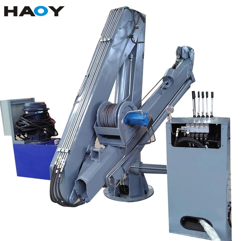 hydraulic jib crane 3ton folding knuckle boom hoist lift crane boat ship deck marine harbor crane for sale