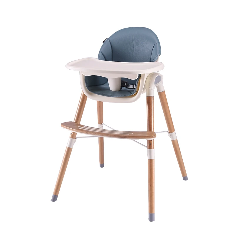 Baby Wood High Chair with Adjustable height and Rocker function for feeding